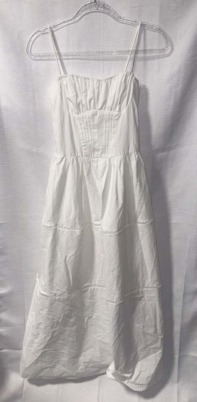 Here Comes The Sun White Corset-Style Tiered Maxi Dress